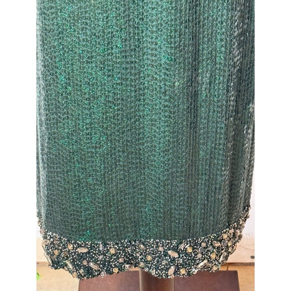 Haute Hippie Emerald Sequin Long Cape - Picture 12 of 15